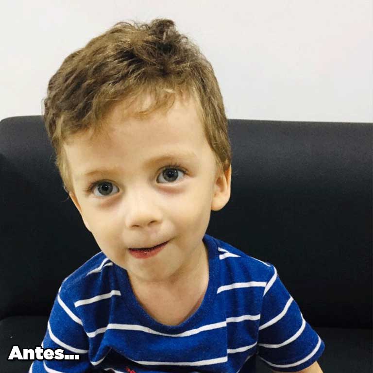 Niño antes de cortar el cabello